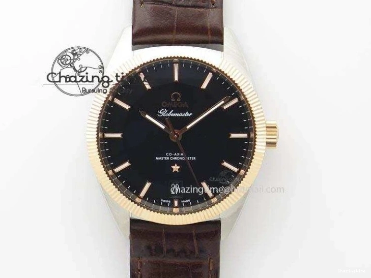 0328 Seamaster Pro Chrono RG Best Edition Black Ceramic Black Dial On RG Bracelet A ComfortFit 8130